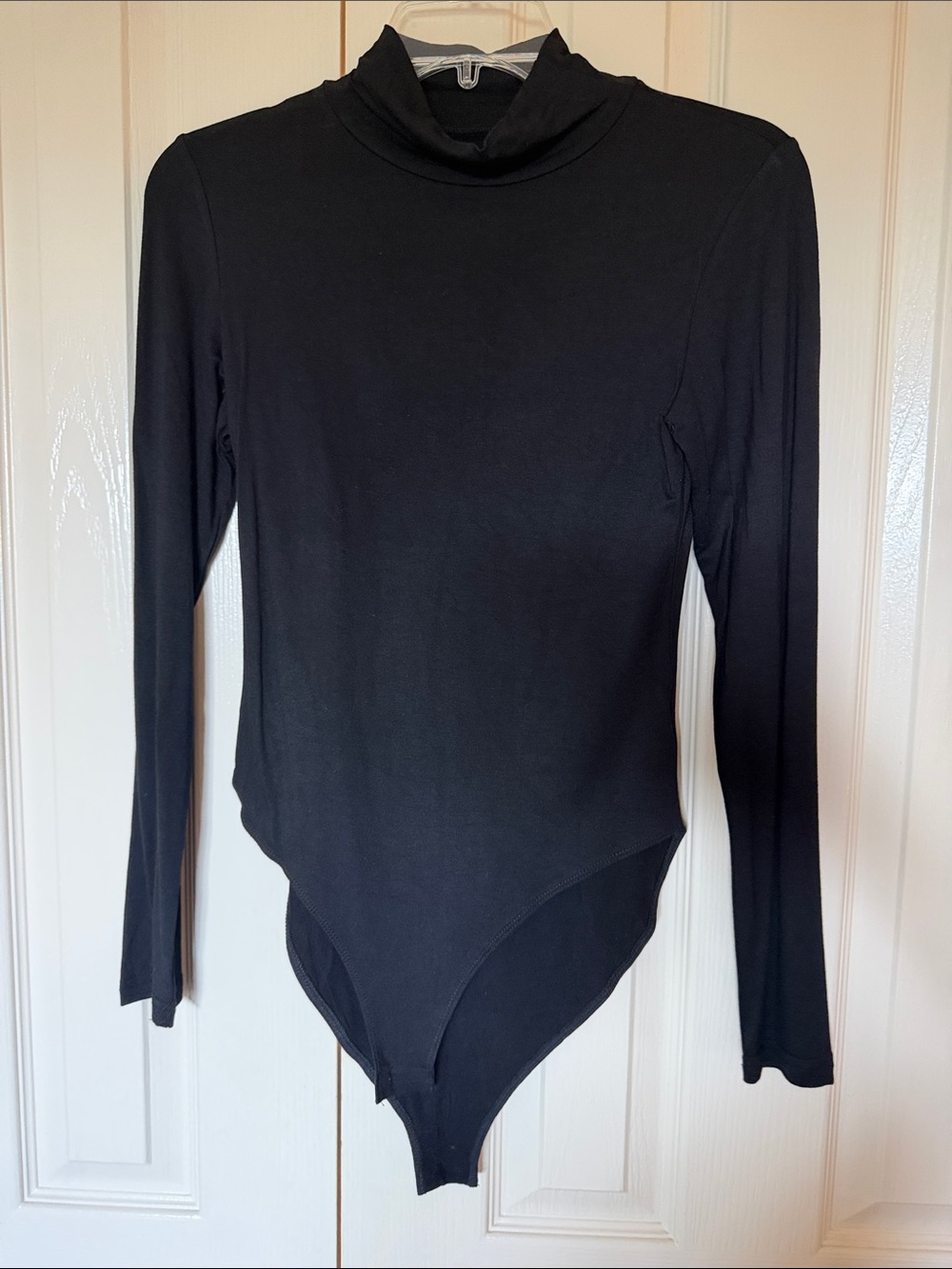 Classic Black Long-Sleeve Turtleneck Bodysuit